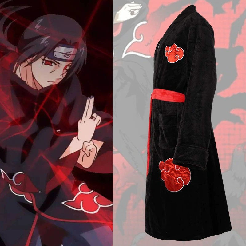Naruto, flannel velvet long bathrobe, cosplay, increased thickness