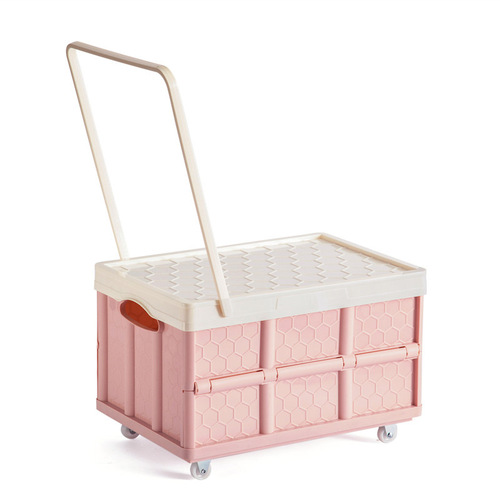 Folding storage box student book box with wheels household light express moving trolley car storage box wholesale