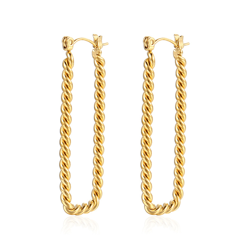 10g Weight 18K Gold Plated Plating Material Earrings Classification 1 Pair Quantity 1 Pair Simple Style Solid Color Stainless Steel Plating 18k Gold Plated Earrings