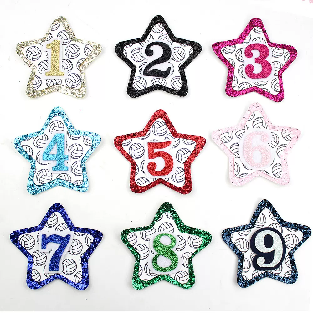 跨境新款生日徽章1到9岁生日数字胸饰男孩女孩排球运动徽章pin