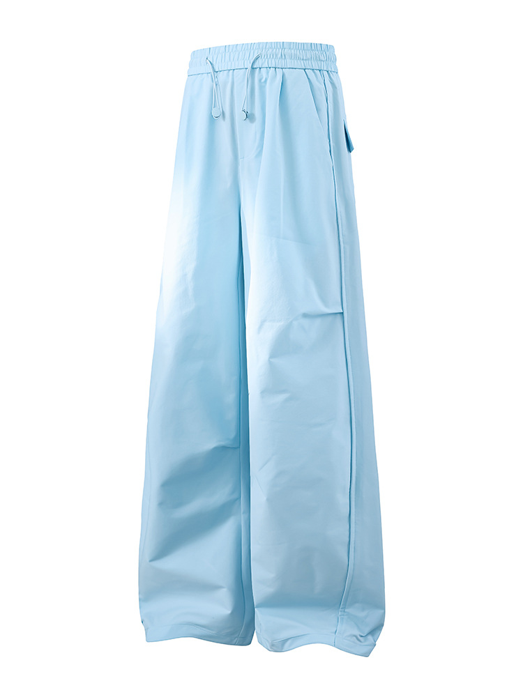 Summer Lightweight Plus-Size Unisex Wide-Leg Pants, Windproof, Waterproof, Ice-Feel Quick-Dry, Loose-Fitting, Sun-Protective Parachute Pants for Women, Trendy