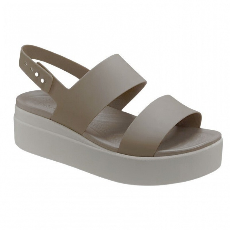 New Style Crocs Women's High Heels Brooklyn Comfortable Lightweight Casual Thick-Soled Wedge Sandals