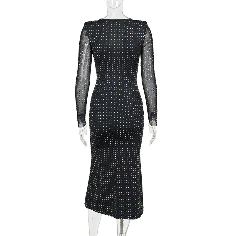 245g Weight Maxi Long Dress Dress Length Type Long Sleeve Sleeve Length Sheath Dress Dresses Type Spandex, Polyester Fabric Type High Waist Waist Line Holiday, Bar Occasion Collarless Neckline Slim Fit Type Christmas, Valentine'S Day, New Year Festival Solid Color Pattern Summer Season Women's Gender Sexy, Streetwear Style Wholesale Women's Sexy Streetwear Solid Color Holiday Bar Collarless Long Sleeve Sheath Dress 9