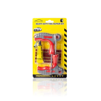 Car Tire Repair Tool Tire Simple Repair Kit Motorcycle Tire Repair Self-Driving Emergency Quick Tire Repair Kit (Kempinq və səyahət) - gray-red-card-mounting