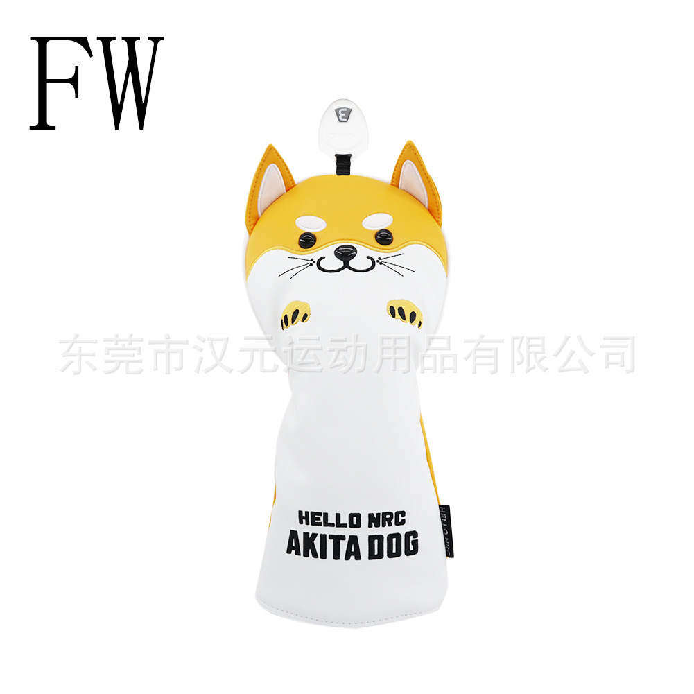 Nuevo Golf Club cubierta de madera cubierta del club cabeza de bola cubierta protectora impermeable pu Shiba inu lindo animal