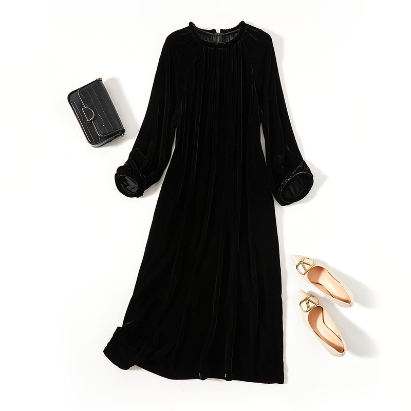 Pebeier Women's Silk Dress Autumn New Long Sleeve Ol Temperament Long Skirt Dropshipping 81140 Pebeier Women's Silk Dress Autumn New Long Sleeve Ol Temperament Long Skirt Dropshipping 81140