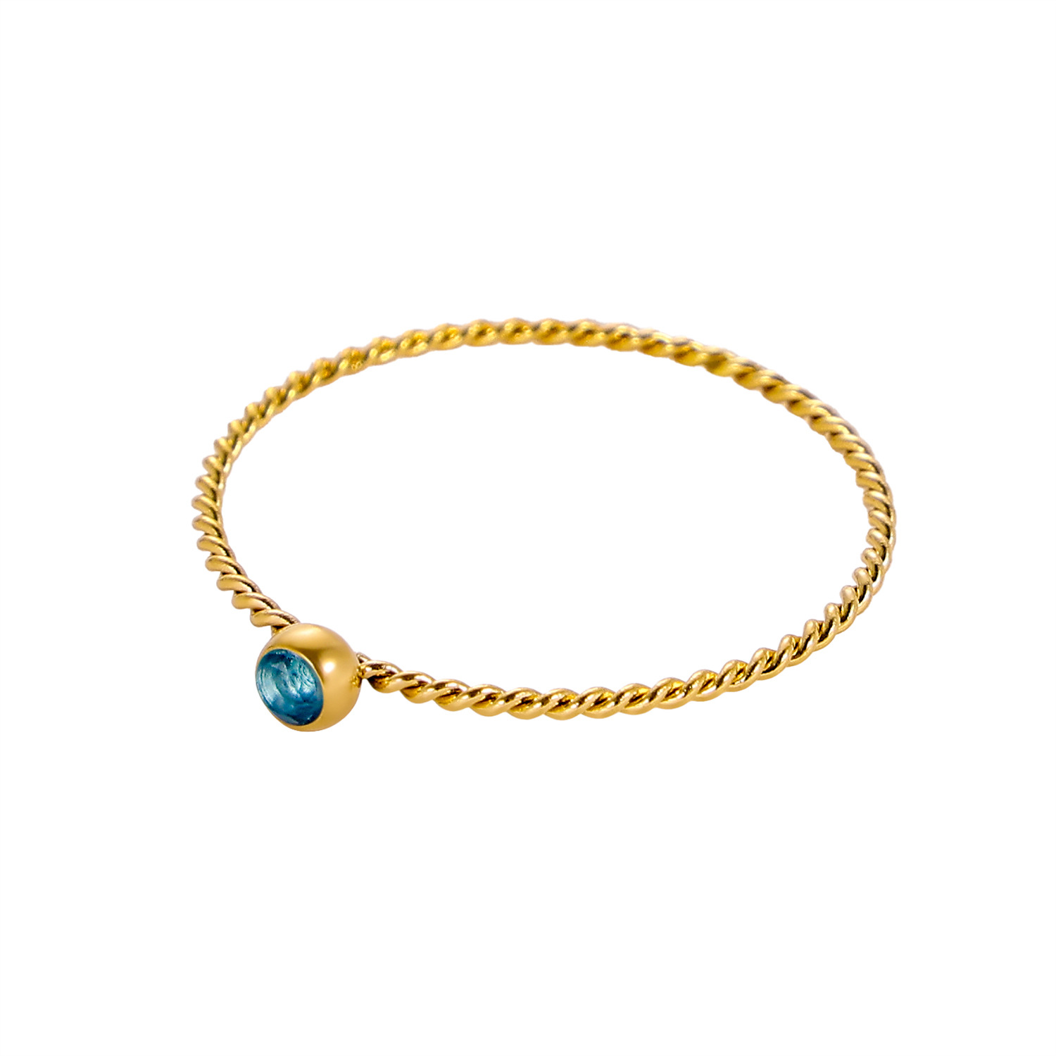 라이트 블루 골드 18K 링