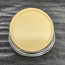 跨境 黄铜拉丝本色空白纪念币DIY浮雕刻字激光logo纪念章个性创意