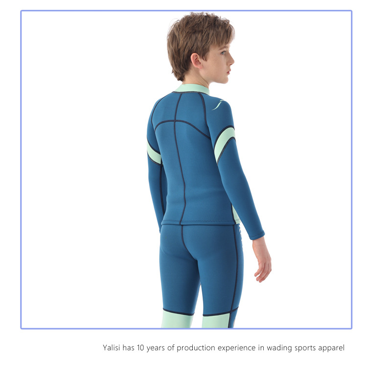 Combinaison de plongée enfant 3 mm neuve en stock, maillot de bain deux pièces garçon, manches longues chaudes, protection solaire, idéale pour le surf et le snorkeling._voghion.com
