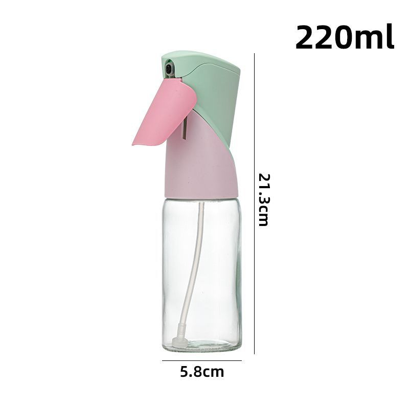 Sprühflasche aus Glas, Lebensmittelqualität, feiner Nebel, Ultra-Hochdruck-Sprühflasche für Speiseöl, 220ml, beliebte Ölsprühflasche zur Kontrolle