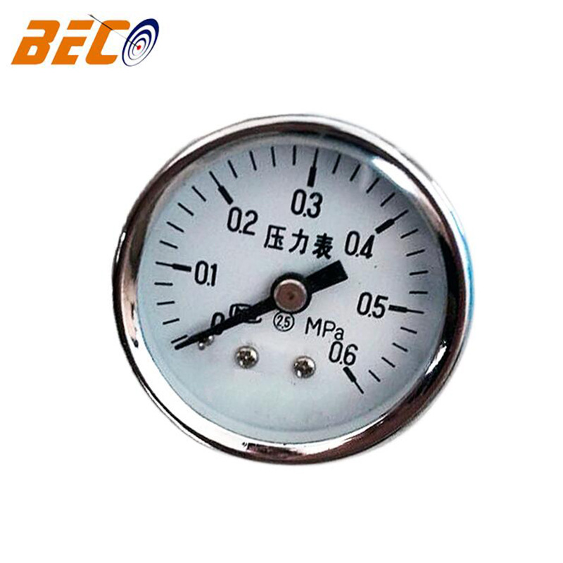 贝伊特 40mm轴向压力表0.6MPa不锈钢耐震压力表螺纹连接压力表