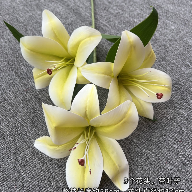 Nueva fábrica de flores artificiales de la boda amarillo leche amarillo limón amarillo fresco al aire libre Salón de la boda decoración flor falsa al por mayor