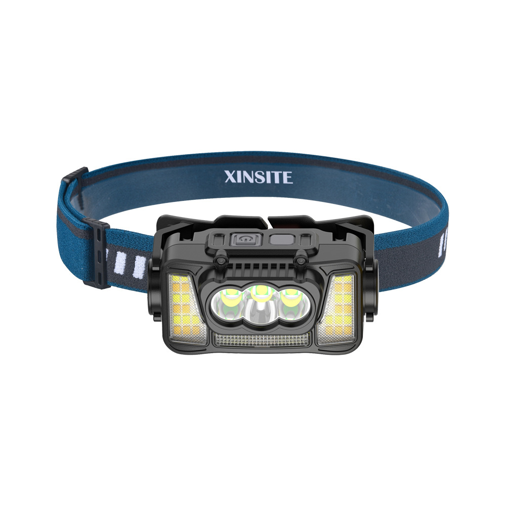 Faro al aire libre transfronterizo LED multifunción lámpara de pesca faro reflector impermeable aventura pesca linterna de luz fuerte