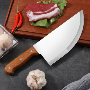 Bone-Cutting Kitchen Knife, Special Forged Knife for Pork, Household Meat Cleaver for Killing Pigs, Stainless Steel Sharp Bone Removal Dual-Purpose Slaughtering