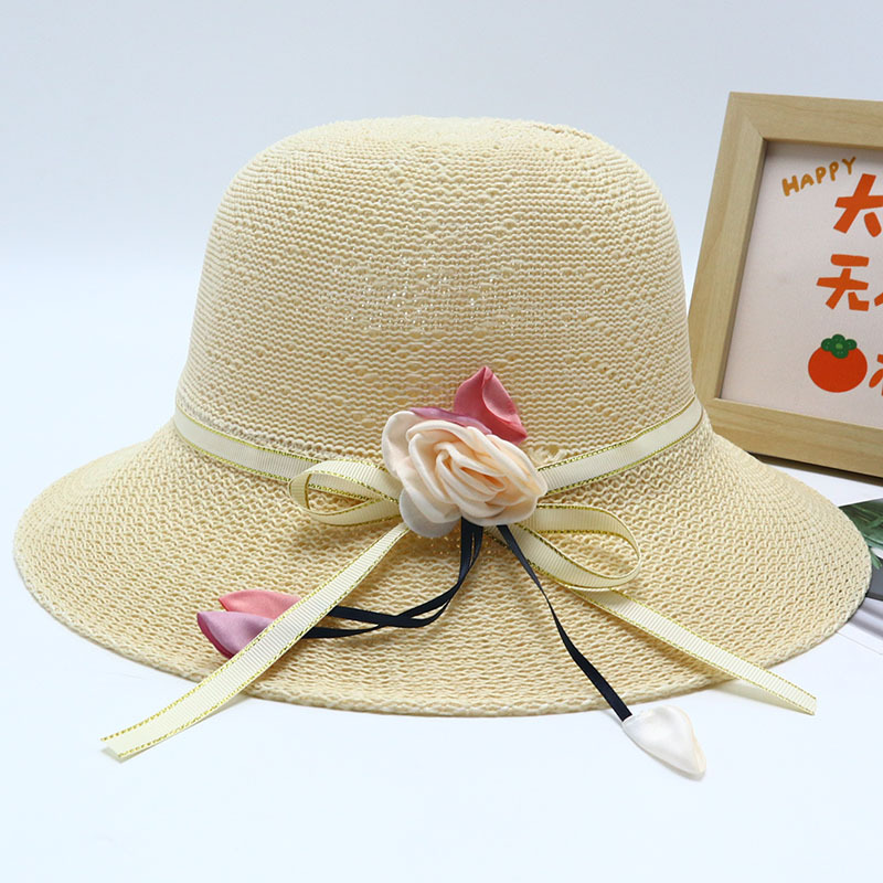 Nuevo sombrero de paja para mujer, sombrero de playa junto al mar, sombrero para el sol de verano de moda salvaje, protector solar, sombrero para el sol de protección UV