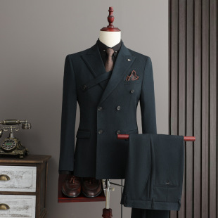 Spring 2025 New suit Men's Slim-fit Business Casual Double-breasted Suit A311-SJT9982