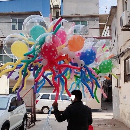 Octopus Balloon Floating Air Balloon New Octopus Flying Doll Street Stall Night Market Doll Bobo Ball Delivery