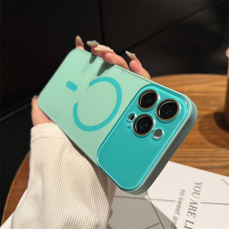 玻璃全包镜头膜磁吸适用iPhone16苹果15ProMax手机壳14新款13简约|undefined