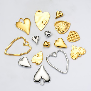 Cross-border Hot Selling Stainless Steel Oil Pressure Love DIY Handmade Jewelry Accessories Material Irregular Heart Pendant Accessories