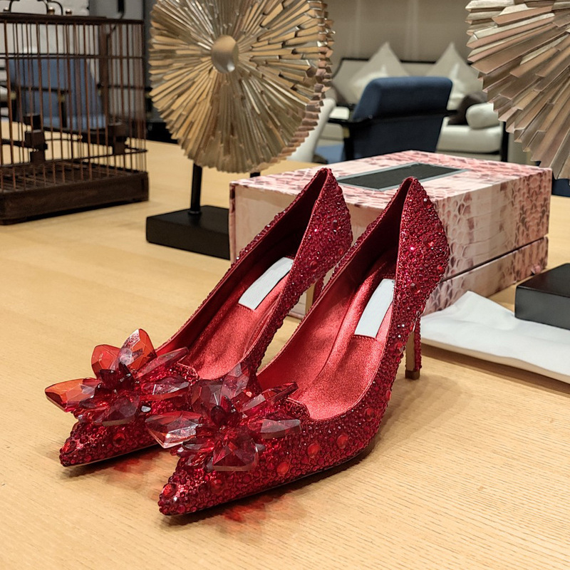 25新款JC家施华洛世奇水晶仙女鞋真皮细跟奢华优雅婚鞋宴会鞋百搭|undefined