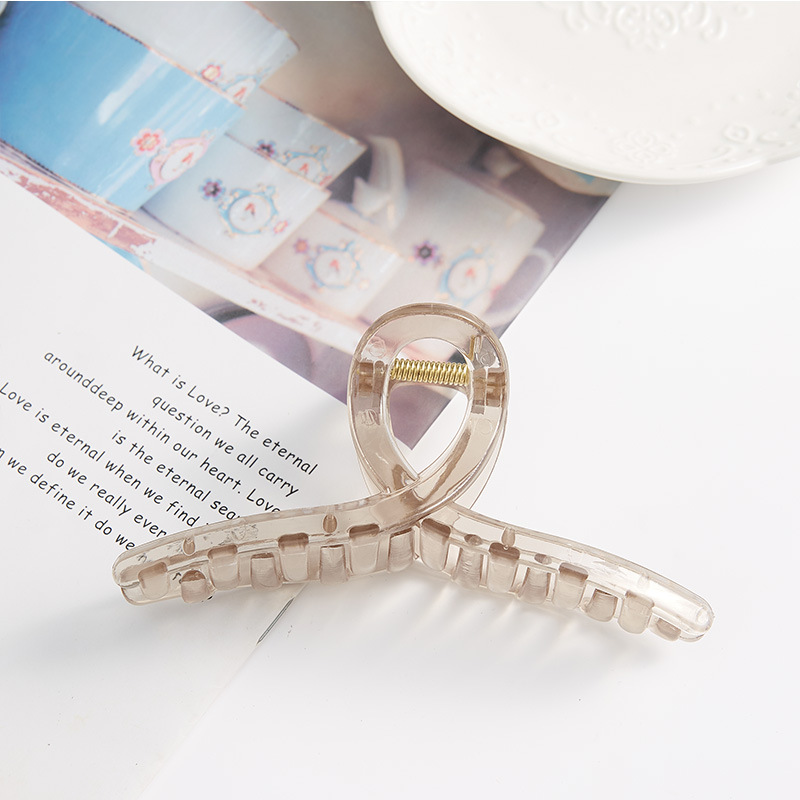 Corea del Sur ins simple agarre hacia atrás cabeza curva Cruz tiburón clip horquilla baño updo jalea agarre de pelo grande