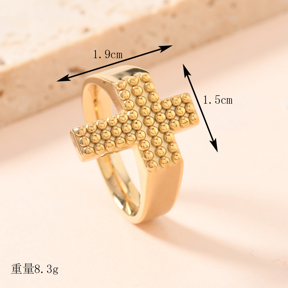 Anillo de acero inoxidable transfronterizo de fundición Hip Hop personalidad punk anillo de diamante cruzado popular joyas versátiles image 7