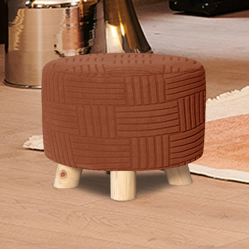 Cross-border 5 horizontal 5 vertical all-inclusive round elastic pedal cover low stool cover simple solid color sofa step stool protective cover