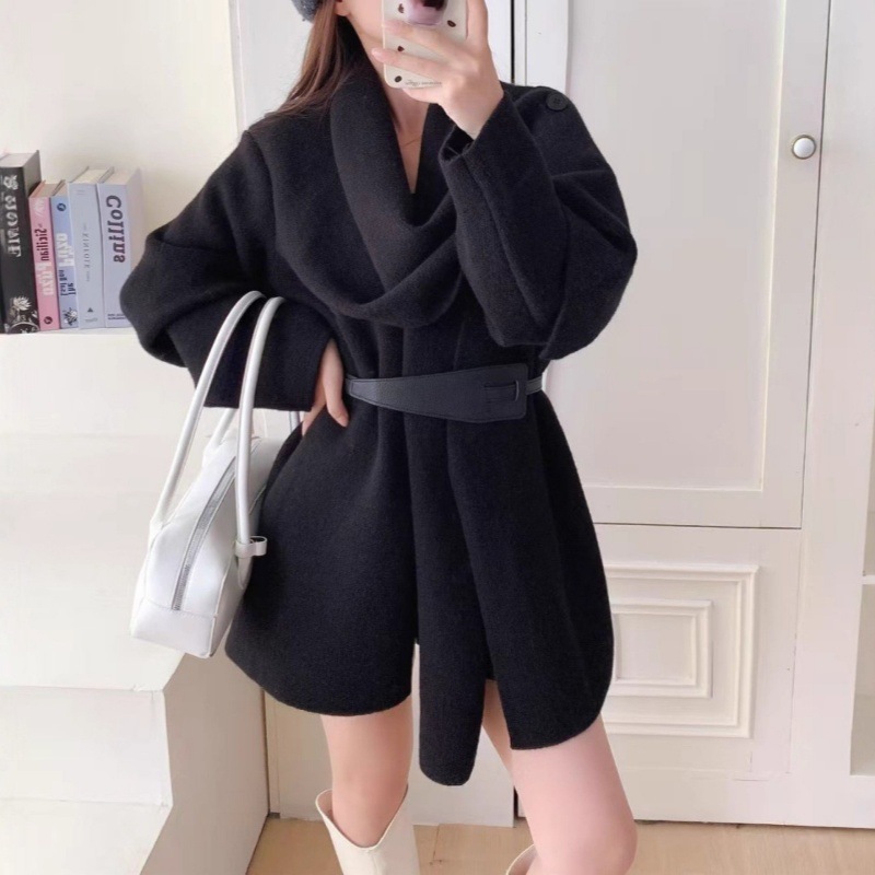松弛感围巾领针织毛衣女秋冬新款时尚气质穿搭高级感跨境女装上衣|undefined