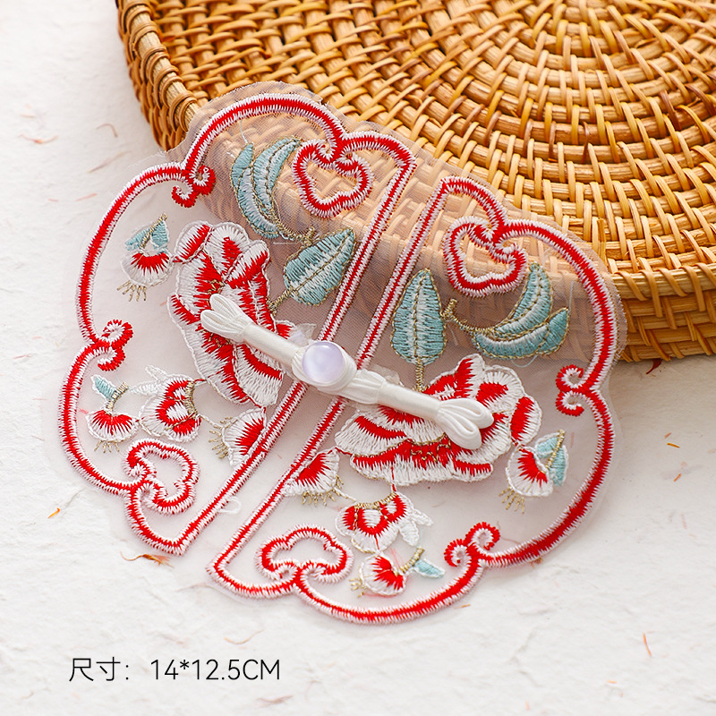 Siete colores, día de la madre, flores florales, bricolaje hecho a mano, nueva pieza de bordado chino, colgante de borla, hebilla de cheongsam de marea nacional