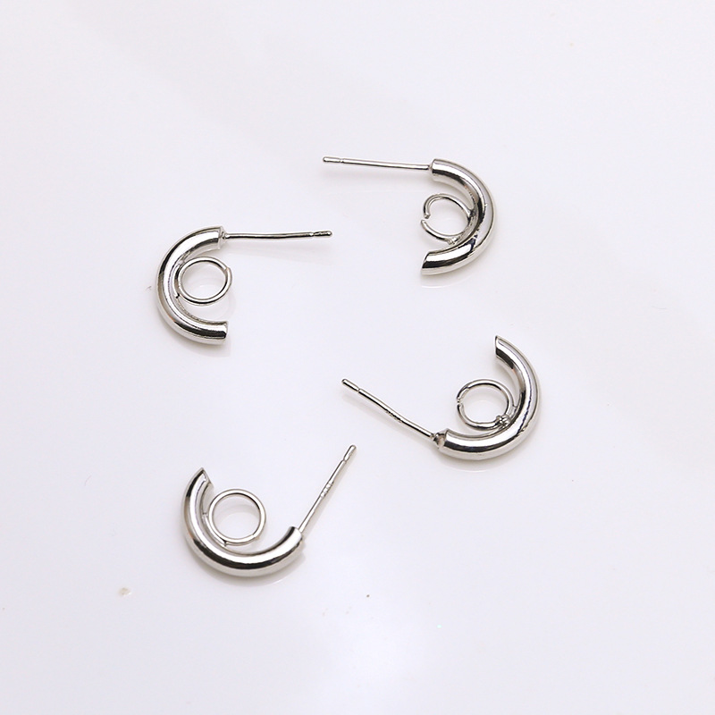 10 PCS/Package Copper Solid Color Ear Stud Accessories Simple Style display picture 15