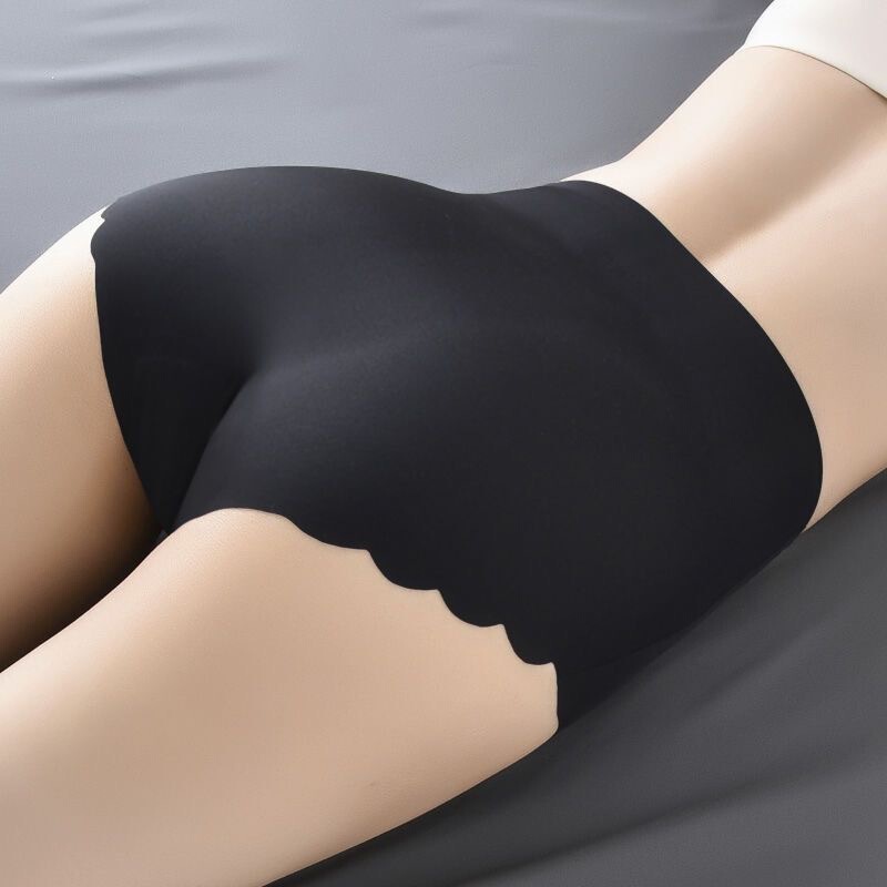 Ice Silk seamless high waist belly contracting hip shaping sexy underwear women's graphene antibacterial inner plus size briefs