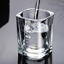 冰山钢化玻璃无铅一口杯2二两带刻度啤酒杯家用加厚酒吧KTV