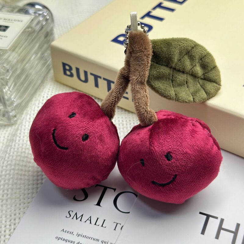 スポット楽しい野菜と果物のキーホルダーかわいいチェリーぬいぐるみペンダントシミュレーション人形人形バッグペンダント|undefined