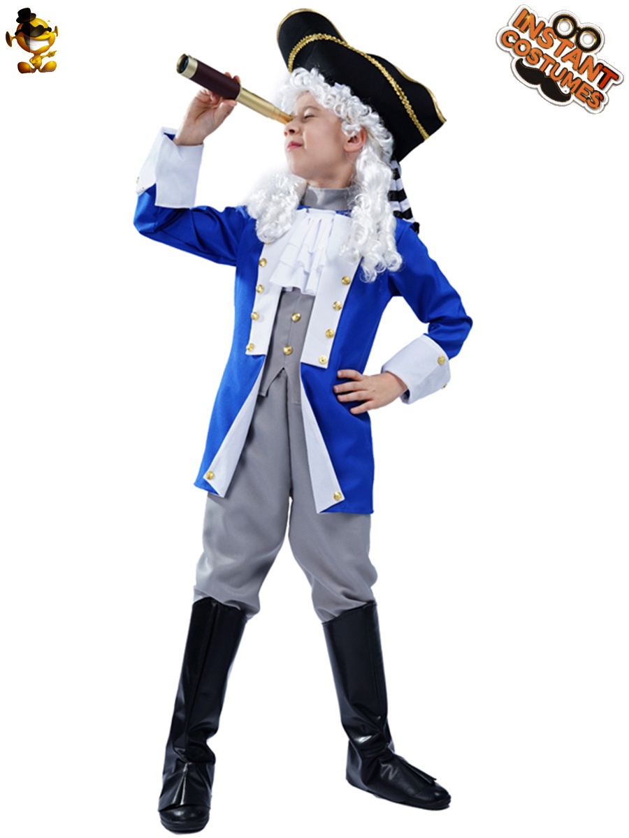 Traje de capitán pirata de los hombres de Halloween para niños traje de cosplay general colonial medieval image 3