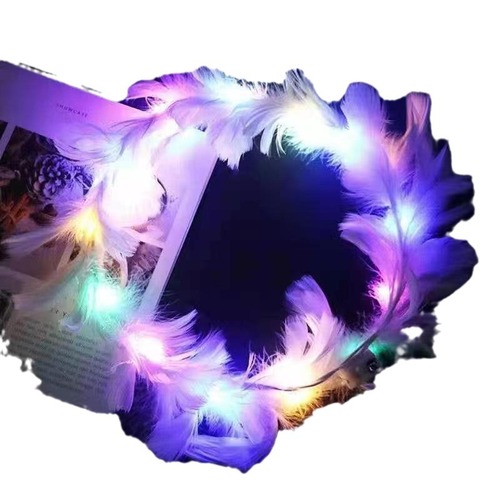 Cross-border Super Fairy Flower Ring Feather Shining High-Light Tourist Attraction Bar Stalls Small Gifts Glowing Toys