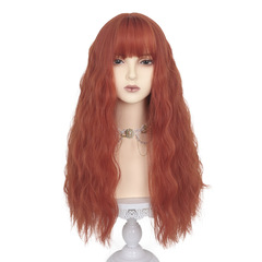 Hot selling wig set curly hair temperament chemical fiber wig head cover water ripple hair wigs wig long hair full head cover