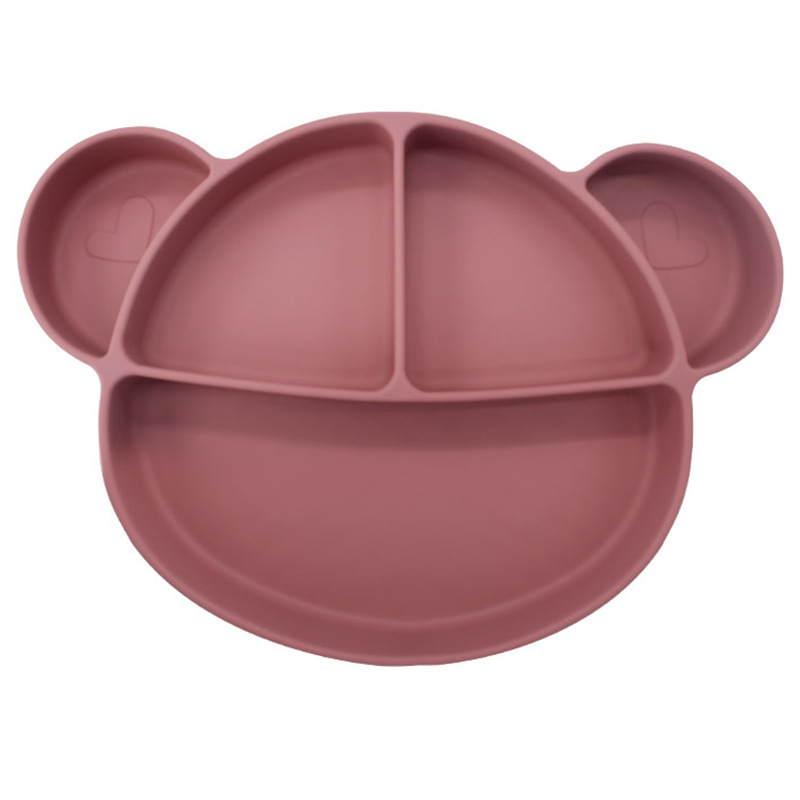 Transfronterizos de plato de silicona para niños bacon de comidas de grado alimenticio suplemento tazón cucharas de alimentación infantil cubiertos para bebés