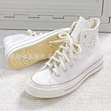 新款美奇匡威1970s日月星辰高帮帆布鞋女刺绣板鞋男A15749C莆田鞋