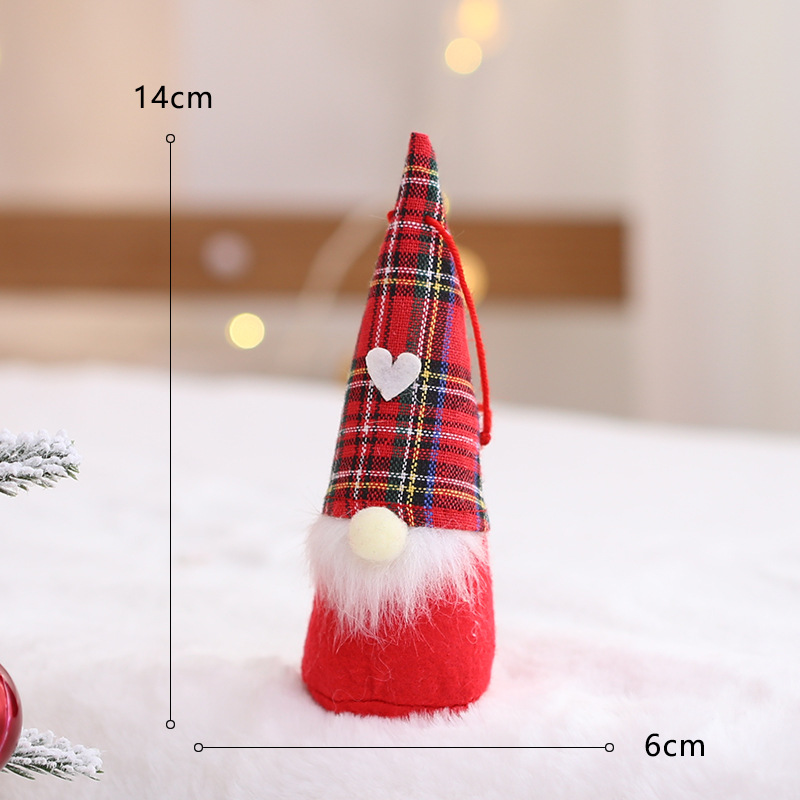 Sombrero de amor a cuadros rojos 14cm