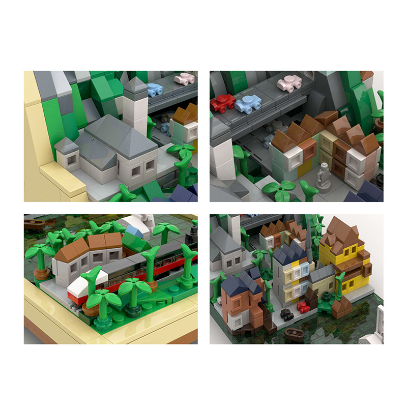 Hallstatt Architectural Model Building Blocks Toy City Decoration_voghion.com