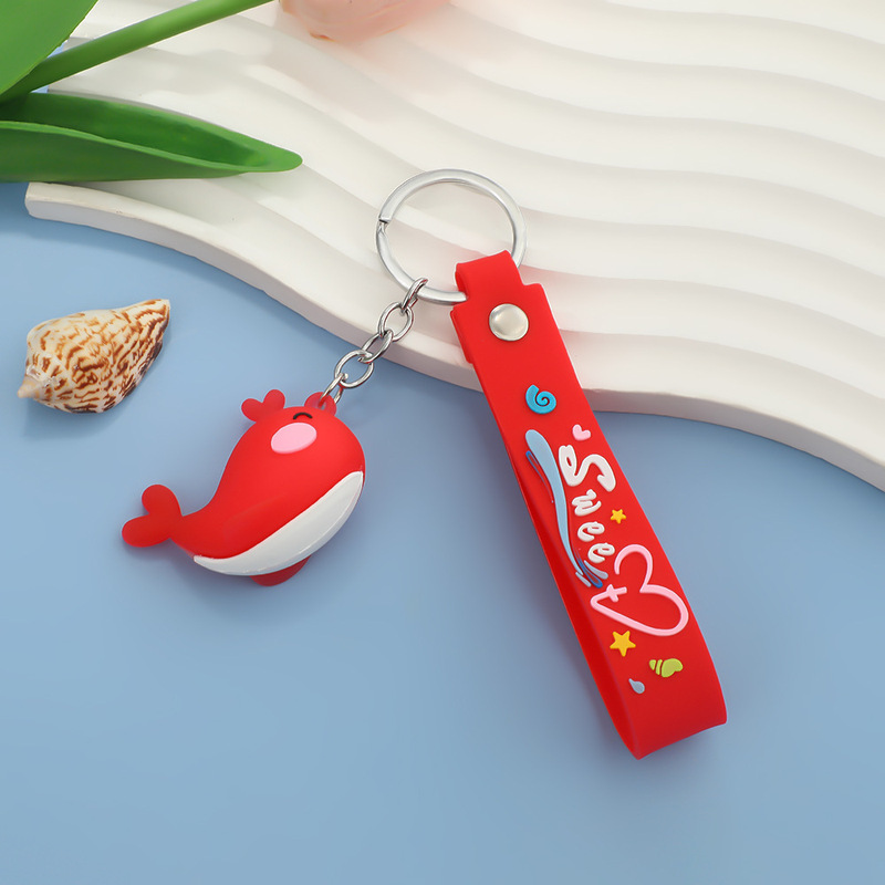 夏の海洋動物イルカタコクジラタツノオトシゴキーホルダーペンダントバッグスーパーマーケットキーホルダー卸売|undefined