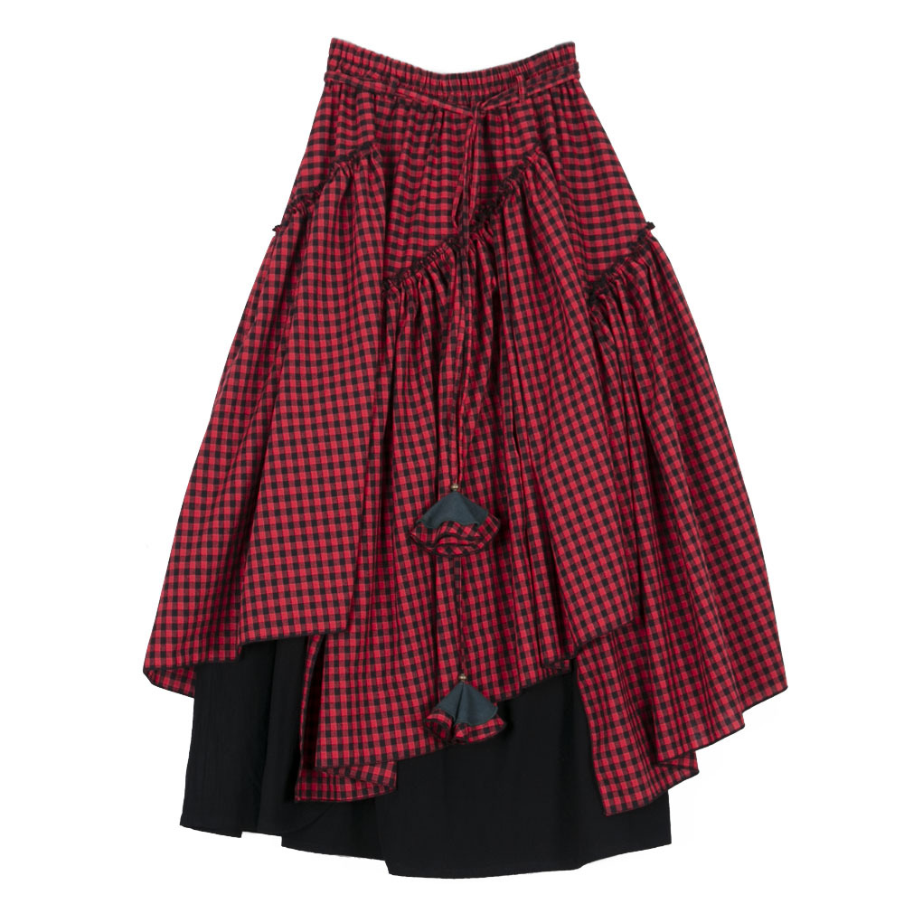 TIYIHAILEY-Women's Plaid Irregular Skirts, Long Maxi, Elastic Waist, Cotton Linen, Chinese Style, S-2XL, Autumn, New 2026