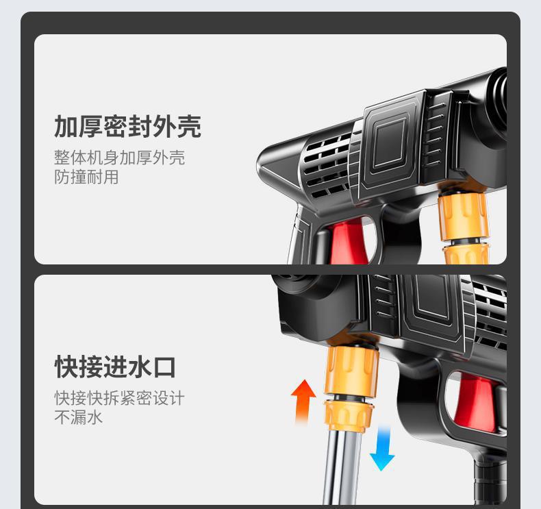 High-pressure car washing water gun, household car washer, car air conditioner cleaner, high-power car brush, powerful floor cleaning tool