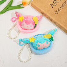 日系可爱卡通初音零钱包毛绒公仔钥匙扣抓机娃娃挂饰包包挂件礼品