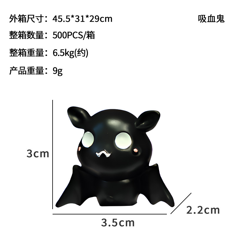 Nuevas decoraciones de Halloween transfronterizas: calabaza fantasma, lápiz de tumba con forma de murciélago vampiro, micro-paisaje de resina con sombrero mágico y calavera.