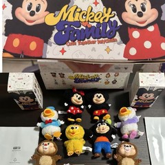 爆款米奇米妮家族萌在一起搪胶脸毛绒公仔钥匙扣挂件盲盒潮玩手办