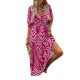 2024 Europe and America Cross-border Amazon Loose Women's Elegant Style Random Printing Tie-dye Large dress