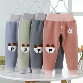 婴幼儿春秋冬高腰裤宝宝开裆护肚裤宝宝裤子开裆裤加绒加厚无骨