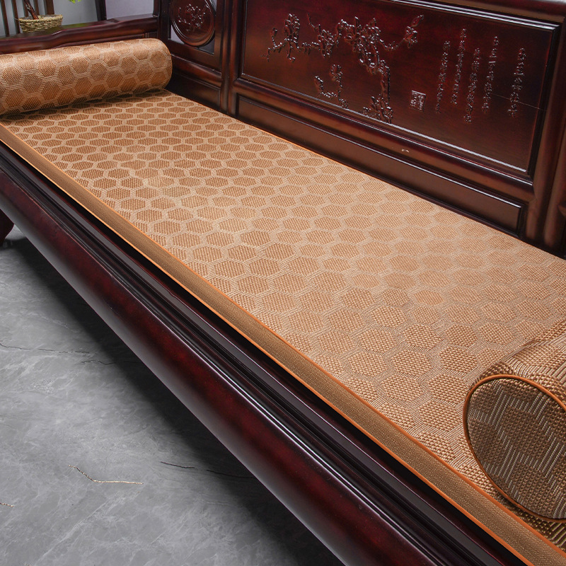 Sofá de madera roja de verano cojín sofá de madera sólida cojín frío nuevo estilo chino helado cojín frío cojín de caña antideslizante de verano cojín