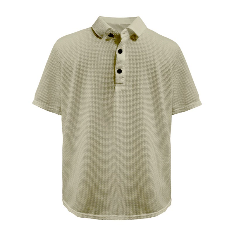 2023 модная футболка с короткими рукавами и лацканами, Мужская Летняя Повседневная Однотонная рубашка-поло, Приталенный топ с универсальным воротником